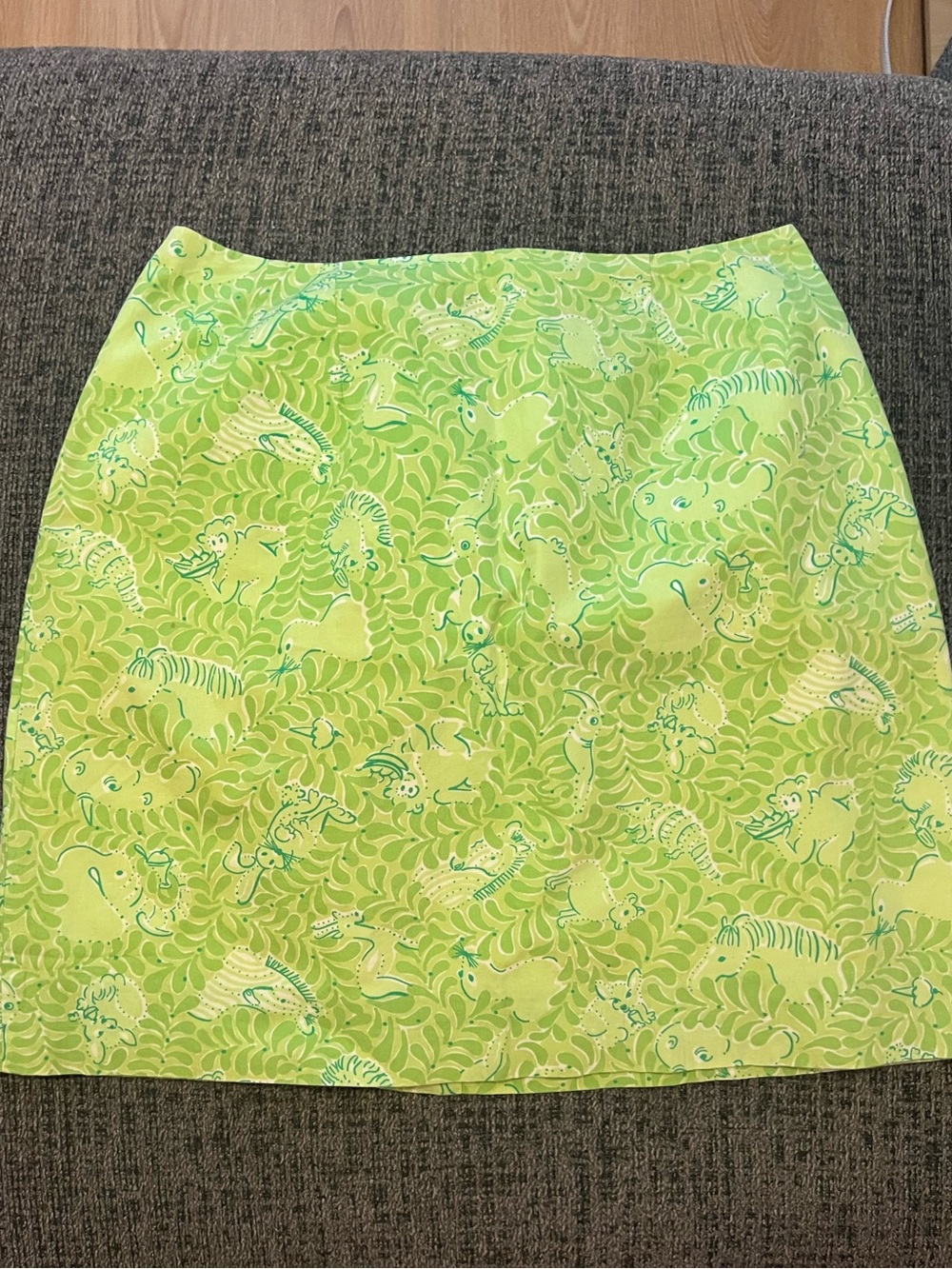 Vintage Lilly Pulitzer White Label Zoo Print Skirt 6P Made in Hong Kong